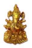 20" Ganesha Statue, Large Abstract Brass Ganpati Idol